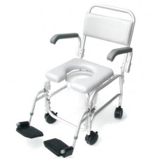 Cadeira banho e sanitária com rodas e patins 