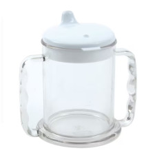 Copo plástico com pegas e tampa