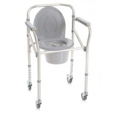 Cadeira banho e sanitária encartável com rodas